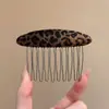 Peine para el Cabello con Estampado de Leopardo y Dientes Antideslizantes, Pasador de Nuevo Estilo para Peinar Flequillos y Recogidos
