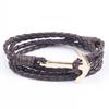 Pulsera de cuero para hombre, estilo punk rock europeo y americano, con personalidad, doble capa, hebilla de ancla, pulsera PH1096