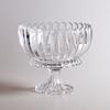 Tigela de vidro cristal fruteira KTV hotel pé alto tigela grande para frutas secas prato para lanches doce listrado dourado balde de frutas