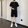Shorts esportivos casuais de verão, terno masculino, moda, manga curta, camiseta, 2024, novas roupas masculinas com um conjunto de t bonito rufião