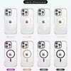Para Apple 16 funda magnética transparente para teléfono móvil serie Macaron iPhone15pro/16promax funda para teléfono móvil