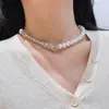 Pulsera de Flor con Gradiente de Diamante Brillante de Perla Blanca Australiana Shijia de Luz Fría para Mujer, Joyería de Atmósfera de Nicho Noble y de Gama Alta