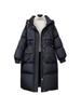 Abrigo Largo de Plumas para Mujer de Pinghu, Nuevo Estilo Invierno 2026, Hasta la Rodilla, Corte Holgado, Cálido, Elegante, Chaqueta Acolchada con Ceñidor en la Cintura