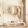 Arara de chão para roupas cabideiro de quarto cabideiro interno para casa cabideiro para pendurar na varanda varal de roupas simples cabideiro de poste de roupas com suporte de carga