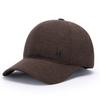 Gorra de béisbol para hombre de mediana edad, nueva, de lana gruesa y cálida de invierno, de algodón, resistente al viento y con protección para los oídos.