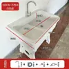 Pia de lavanderia em pedra de quartzo com tábua de lavar integrada, pia de lavanderia espessa e elevada, firmemente reforçada, atacado de fábrica de comércio exterior