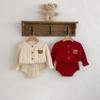 Traje de Bebé Estilo Western 2025 Lindo Oso Top Exterior Suéter de Punto de Color Sólido Cárdigan + Pantalones Cortos Conjunto de Dos Piezas