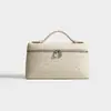19 Bolsa de Mão em Couro Genuíno 2026 Nova Bolsa Quadrada Pequena Bolsa Lancheira com Padrão de Avestruz Bolsa de Ombro Transversal Estilo Francês de Alta Qualidade