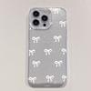 Funda Transparente con Purpurina para iPhone 16, Funda para Teléfono Móvil con Lazo Sencillo, Funda Protectora de Cobertura Total para Apple 17 14