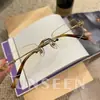 Gafas de Montura Invisible Estilo Ouyang Nana para Mujer con Lentes Graduados, Aspecto de Alta Gama, Belleza Natural y Atractivo Intelectual