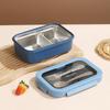Fiambrera de Acero Inoxidable 304 Estilo INS Fiambrera Sellada a Prueba de Fugas con Taza para Sopa para Picnic Fiambrera para Comida Ligera Fiambrera