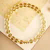 Venta Directa de Fábrica de Pulseras de Cristal Amarillo, Cuentas Redondas de Cristal Amarillo Triturado Triangular, Estilo Transparente, Pulseras de Diseño Original al por Mayor