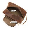 Bolso de Mano de Cuero Genuino de Alta Calidad de Amazon, Bolso de Almacenamiento Multifuncional, Bolsa Portátil para Productos de Cuidado de la Piel y Cosméticos, Neceser para Viajes de Negocios