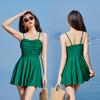 Moda Hotel Fonte Quente Roupa de Banho plus size Roupa de Banho de Ombro Feminina Cobertura da Barriga Emagrecimento Reunião Peito Grande Sexy Sem Mangas Alça