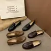 Zapatos Planos de Cuero Negros de Estilo Británico de Moda para Mujer 2026 para Entrevistas y Viajes al Trabajo, Mocasines sin Cordones para Mujer