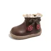 2025 Nuevos Zapatos de Terciopelo Cálidos de Invierno para Niñas Estilo Coreano Suela Suave Antideslizantes de Encaje Moda para Bebé Niña Estilo de Moda