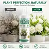 El Spray Limpiador para Plantas Artificiales KineShineX elimina rápidamente el polvo y la suciedad de flores y hojas artificiales, restaurando su brillo natural.