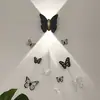 Pegatinas de Pared de Mariposas Sala de Estar Dormitorio Luz de Inducción de Mariposa Lámpara de Pared Estéreo 3D Atrezzo Decorativo Accesorios para el Hogar