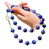 Cadena de Suéter Collar de Cadena para Clavícula con Diseño de Perla de Cristal Artificial Lapis Lázuli Natural 4-12 mm