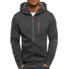 Chaqueta Deportiva de Fitness para Hombre de Otoño e Invierno de Gran Tamaño Transfronteriza, Suéter Cardigan Casual con Cremallera en el Brazo, Chaqueta con Capucha