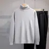 Suéter casual de punto para otoño e invierno con cuello alto apilado, nueva colección de punto al por mayor, top cálido de capa base de cuello alto, ropa para hombre transfronteriza