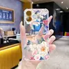 Capa para iPhone 17 estilo coreano com flores em aquarela fresca, capa transparente com proteção anti-queda nos quatro cantos, best-seller de e-commerce transfronteiriço iP12pm