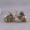 Figura de Calabaza y Elefante de Latón Puro, Símbolo de Riqueza y Buena Fortuna, Decoración Vintage para el Hogar, Mascota de Té para Mesa, Adorno Artesanal