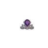 Primavera 2024 Nuevo anillo de amatista con incrustaciones de platino plateado S925 JR3865-3 7 * 9 mm boca abierta