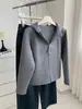 Chamarra sudadera con capucha de algodón de aire estilo minimalista para mujer, otoño 2026 nueva, patchwork engrosado, estilo coreano, cárdigan con cremallera