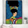 Pintura em Tela de Arte Flor de Cabelo de Menina Abstrata Retrô Moda Poster Nórdico Quadro de Parede Pintura Decorativa para Sala de Estar Núcleo