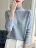Sem Mais Reposições================Suéter de Renda Organza para Mulheres, Tricô de Designer para Camadas de Outono e Inverno