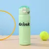 Mango de aspiradora de aspecto elegante, termo de doble bebida con resorte para estudiantes, taza de agua portátil para exteriores con pajilla, venta al por mayor personalizada