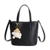 Bolso Cubo para Mujer, Gama Alta, Gran Capacidad, Estilo Coreano, Simple, Bolso de Hombro de Color Sólido, Bolso Cruzado Simple Retro para Mujer