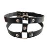 Collar de Cuero de Doble Fila con Círculo y Hebilla de Pin Estilo Gótico Nuevo Europeo y Americano, Collar de Personalidad Simple