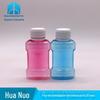 Frasco de plástico transparente PET plano azul claro de 70ML para líquido, grau alimentício, frasco para enxaguante bucal de cuidados bucais