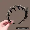 Nueva Diadema de Perlas de Cristal con Dientes 2025 para Mujer, Moda de Lujo Ligero, Diadema Decorativa de Corona Alta para Salir