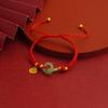 Pulsera de eslabones pulsera de cuerda roja para mujer ajustable oro sintético gema sintética joyería vintage fabricantes suministro directo