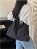 Bolsa Grande Casual Feminina 2026 Nova Moda Outono/Inverno Bolsa de Tecido Bolsa de Ombro Único Grande Capacidade Para Aula Deslocamento Bolsa Transversal