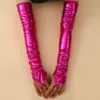 Guantes Largos Sin Dedos de Charol Hechos a Medida de Fábrica de 48 cm para Mujer, Guantes Sexy de Vestir para Novias, Fiestas y Ópera, Transfronterizo