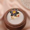Anillo de Flor Colorida de Cristal Shijia Ldyllia Joyería Dopamina de Gema Lujo Accesible Joyería Transfronteriza Estilo Dulce y Fresco