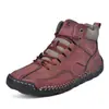 Calçados Masculinos de Grande Tamanho para Comércio Exterior Transfronteiriço, Botas Martin de Inverno, Botas Casuais de Couro de Cano Alto Masculinas para Exterior, Botas Curtas Costuradas à Mão, Botas Masculinas