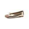 Zapatos de mujer de piel de oveja estilo francés con bloques de color 2026 nuevo modelo zapatos planos Mary Jane con corte bajo y suela blanda zapatos de ballet