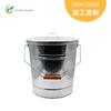 Cubo de alimentación directo de fábrica lámina de hierro galvanizado con tapa cubo de almacenamiento de grano para mascotas con asa de madera asa cubo de almacenamiento cubo de alimentación