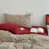 ¡Poeta Nórdico! Estilo blogger 100% algodón puro teñido en hilo algodón lavado mezcla simple fácil de combinar suave amigable con la piel set de cuatro piezas