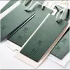 Fabricante Original Etiquetas Colgantes Vintage Verde Oscuro Papel Especial Estampado Lámina Dorada Etiquetas de Precio para Tienda de Ropa de Hombre y Mujer Personalizadas