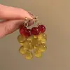 Brincos de Pérolas Uva Fresca Dopamina Tendência para Mulheres com Tassel Artístico, Brincos Populares Estilo Ins