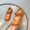 Zapatos de cuero negro para niños y niñas, zapatos de cuero pequeños estilo británico para primavera y otoño, zapatos de princesa de color sólido para niños, zapatos de vestir estilo universitario, versión coreana