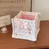 Cesta de Armazenamento Ins com Bolinhas e Estrelas Estilo Coreano, Cesta de Armazenamento de Lanches e Diversos de Alta Estética, Caixa Organizadora de Cosméticos, Cesta de Armazenamento