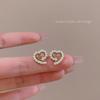 Aretes pequeños y simples de perlas con aguja de plata 925, encantadores, para mujer, para el día a día, versátiles, estilo Hong Kong, con temperamento retro, joyería para las orejas