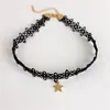 Cadena de Clavícula de Encaje Retro con Borla Choker Gótico Choker Lolita Collar Dulce para Mujer